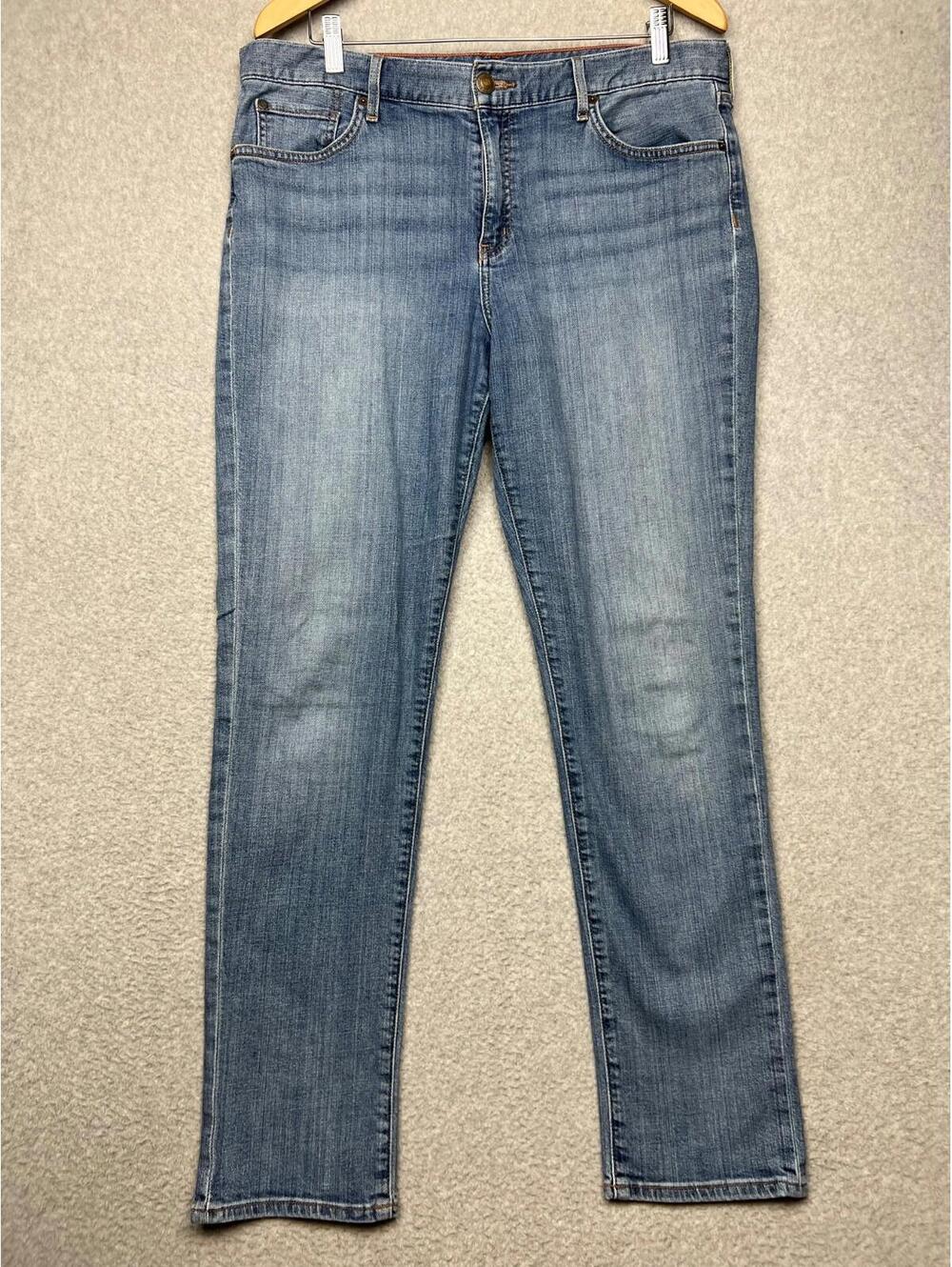 Eddie Bauer Boyfriend Mid Rise Slim Leg Jeans Womens Size 12 Stretch Denim